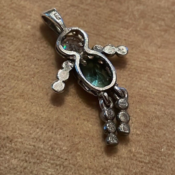 Vintage Birthstone Moving Boy Charm Bracelet Necklace Pendant Blue 925 - Picture 6 of 7